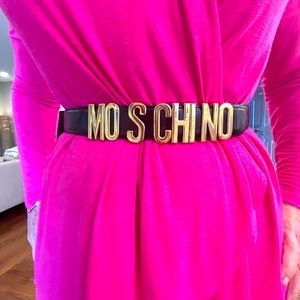 Moschino black leather belt